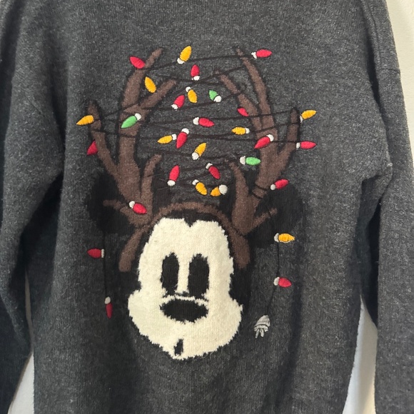 Zara Disney Christmas Mickey Mouse Gray Turtleneck Knit Jumper Sweater - Picture 4 of 7
